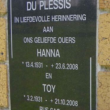 PLESSIS Toy, du 1931-2008 &amp; Hanna 1931-2008