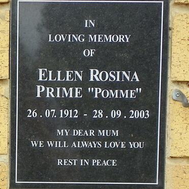 PRIME Ellen Rosina 1912-2003