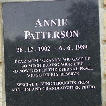 PATTERSON Annie 1902-1989