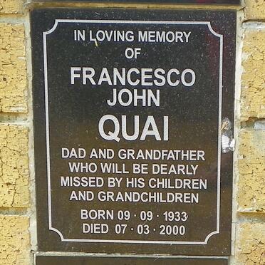 QUAI Francesco John 1933-2000