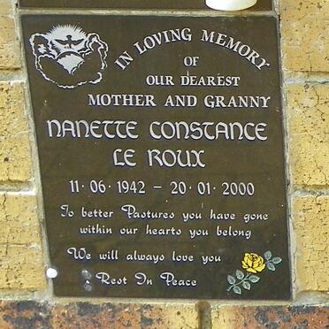 ROUX Nanette Constance, le 1942-2000