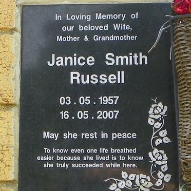 RUSSELL Janice Smith 1957-2007