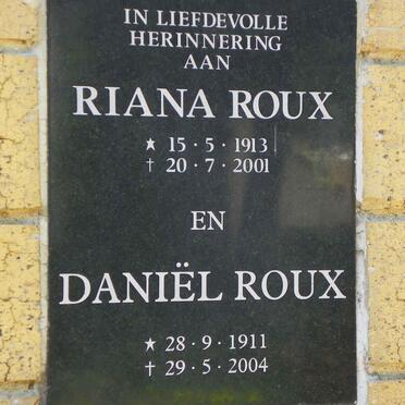ROUX Daniël 1911-2004 &amp; Riana 1913-2001