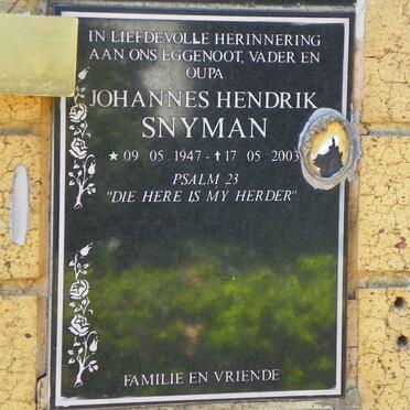 SNYMAN Johannes Hendrik 1947-2003
