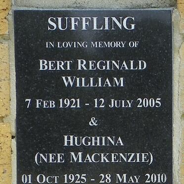SUFFLING Bert Reginald William 1921-2005 &amp; Hughina MACKENZIE 1925-2010