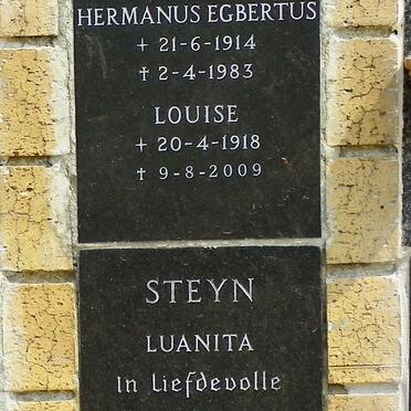 STEYN Hermanus Egbertus 1914-1983 &amp; Louise 1918-2009 :: STEYN Luanita 1952-1999