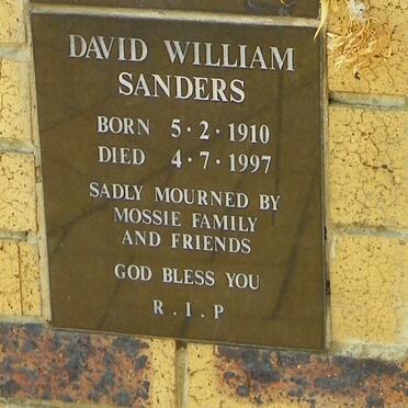 SANDERS David William 1910-1997