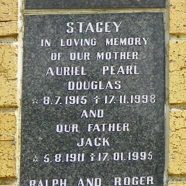 STACEY Jack 1911-1995 &amp; Auriel Pearl Douglas 1915-1998