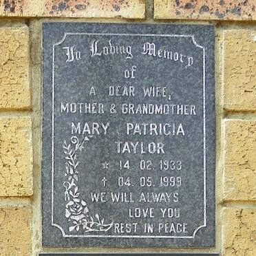 TAYLOR Mary Patricia 1933-1999