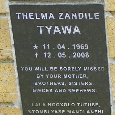 TYAWA Thelma Zandile 1969-2008
