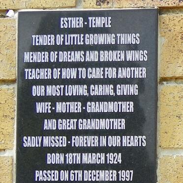 TEMPLE Esther 1924-1997