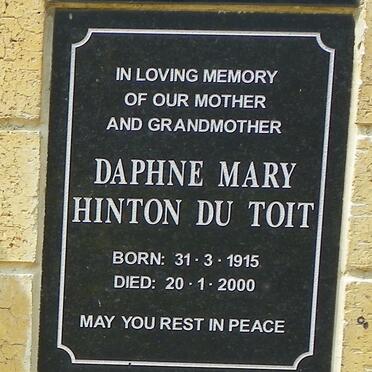 TOIT Daphne Mary Hinton, du 1915-2000