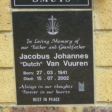 VUUREN Jacobus Johannes, van 1941-2002