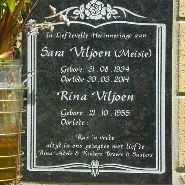 VILJOEN Sara 1934-2014 :: VILJOEN Rina 1955-