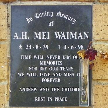 WAIMAN A.H. Mei 1939-1998