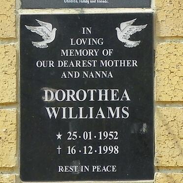 WILLIAMS Dorothea 1952-1998