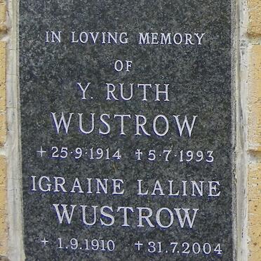 WUSTROW Y. Ruth 1914-1993 :: WUSTROW Igraine Laline 1910-2004