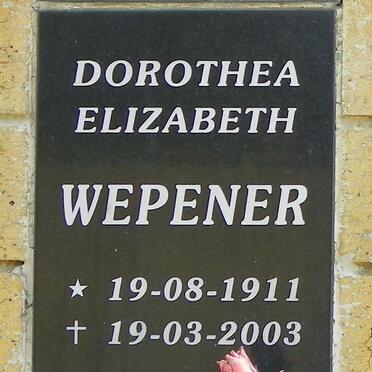 WEPENER Dorothea Elizabeth 1911-2003
