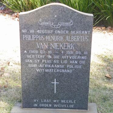 NIEKERK Philippus Hendrik Albertus, van 1968-1991