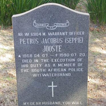 JOOSTE Petrus Jacobus 1958-1990