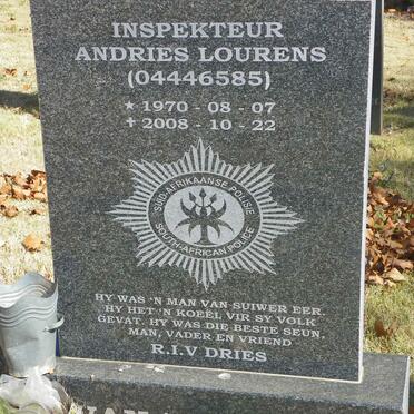 TONDER Andries Lourens, van 1970-2008