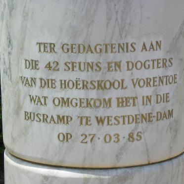 3. Hoërskool Vorentoe seuns en dogters / 42 Boys and girls who died in the Westdene Dam bus accident