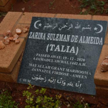 ALMEIDA Zarina Suleman, de -2020