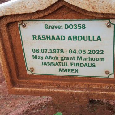 ABDULLA Rashaad 1978-2022