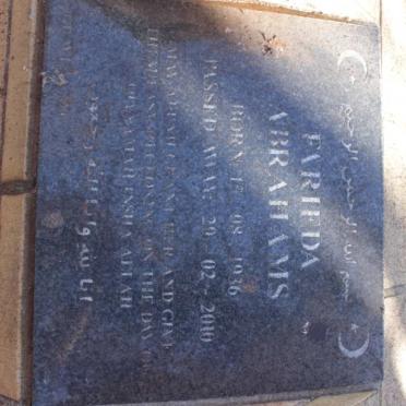 ABRAHAMS Farieda 1936-2010