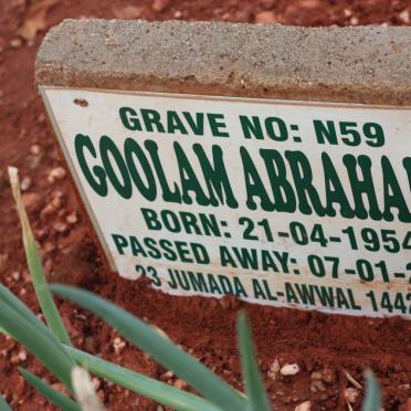 ABRAHAMS Goolam 1954-2021