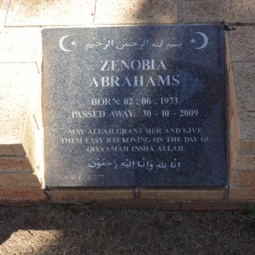 ABRAHAMS Zenobia 1973-2009