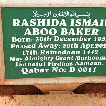 BAKER Rashida Ismail Aboo 1955-2021