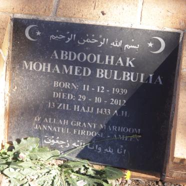 BULBULIA Abdoolhak Mohamed 1939-2012