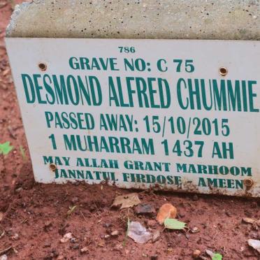 CHUMMIE Desmond Alfred -2015