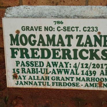 FREDERICKS Mogamat Zane -2017