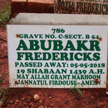 FREDERICKS Abubakr -2018