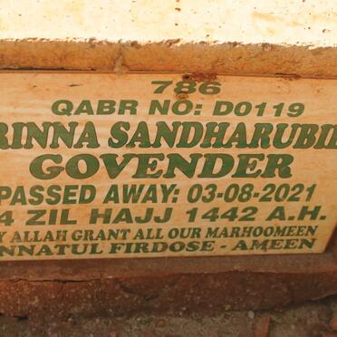 GOVENDER Rinna Sandharubie -2021