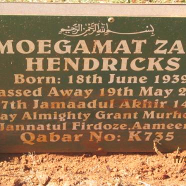 HENDRICKS Moegamat Zain 1939-2012