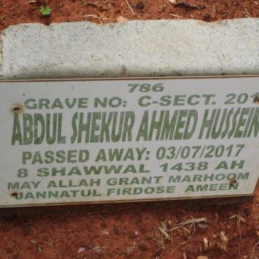 HUSSEIN Abdul Shekur Ahmed -2017