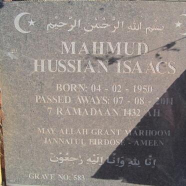 ISAACS Mahmud Hussian 1950-2011