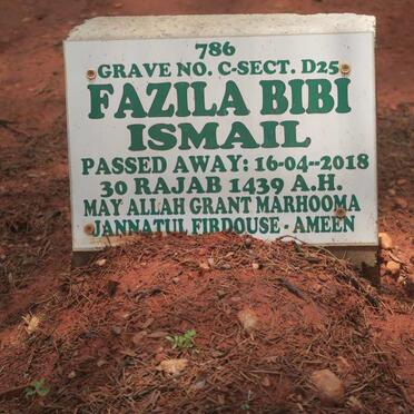 ISMAIL Fazila Bibi -2018