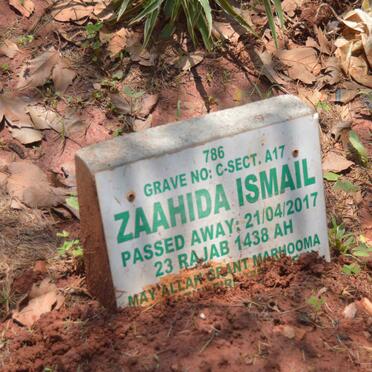 ISMAIL Zaahida -2017