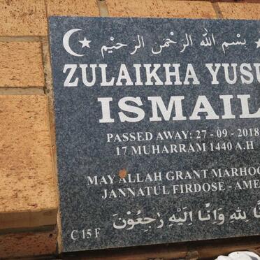 ISMAIL Zulaikha Yusuf -2018