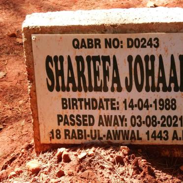 JOHAAR Shariefa 1988-2021