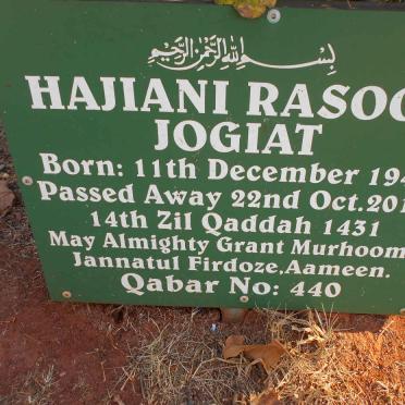 JOGIAT Hajiani Rasool 1943-2010