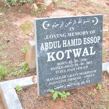 KOTWAL Abdul Hamid Essop 1938-2017