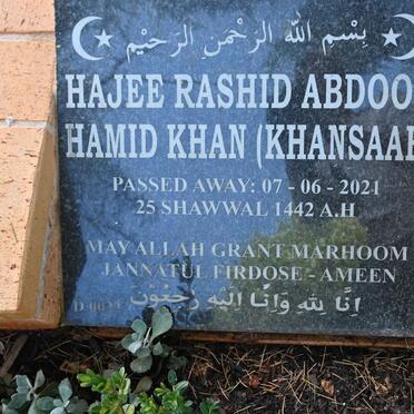 KHAN Hajee Rashid Abdool Hamid -2021