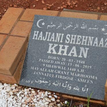 KHAN Hajiani Shehnaaz 1948-2019