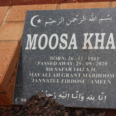 KHAN Moosa 1943-2020