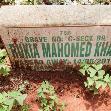 KHAN Rukia Mahomed -2017